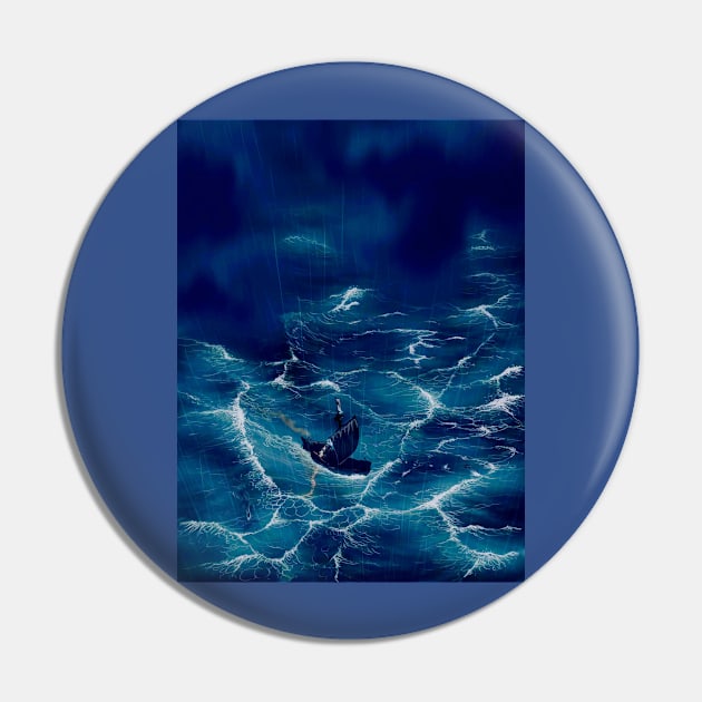 Boat in the storm Pin by franckleguay