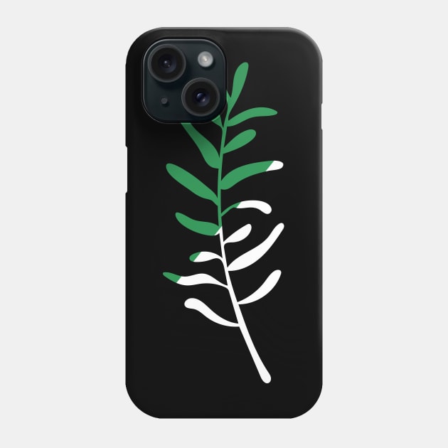 Modern abstract olive tree branch illustration Phone Case by sziszigraphics