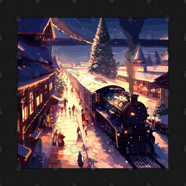 Christmas train station by TomFrontierArt