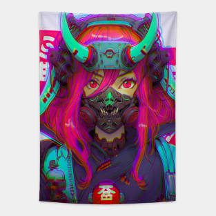 Cyborg Ninja Girl Tapestry