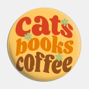 cats books coffee groovy retro Pin