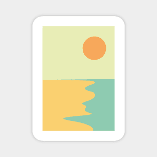 Wavey sea abstract illustration Magnet