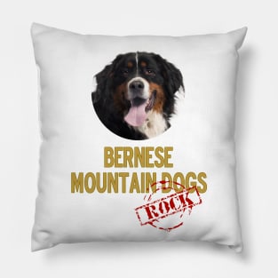 Bernese Mountain Dogs Rock Pillow