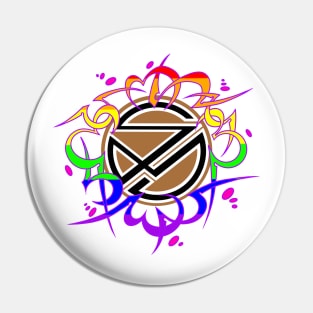 Sinister Motives lgbtq pride tribal logo Pin
