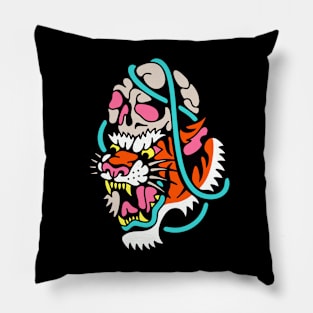 Tiger and skull Pillow