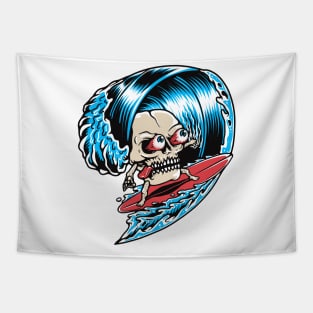 Skull Surfing Tapestry