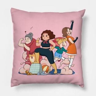 Superwoman Cartoon Illustration Pillow