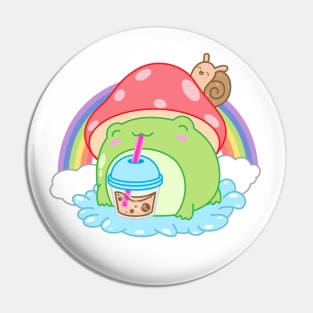 Frog Boba Bubble Tea Kawaii Anime Japanese Mushroom Snail Pin