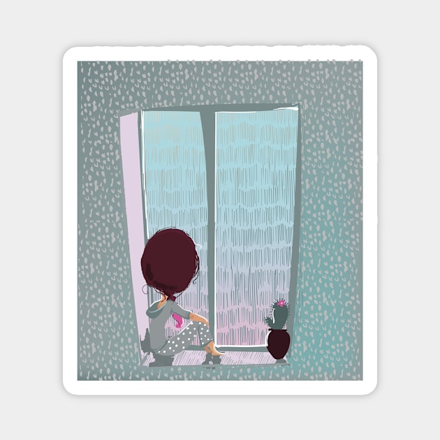 Rainy day Magnet by EveFarb