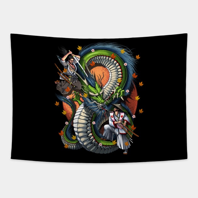 Japanese dragon tapestry hotsell