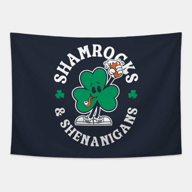 Shamrocks & Shenanigans - St Patty's Day Cartoon Irish Pride Tapestry by Nemons