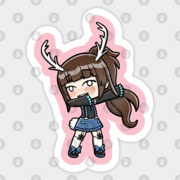 Brown Haired Gacha Girl Dabbing Gacha Autocollant Teepublic Fr