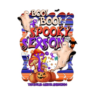 Testicular Cancer Awareness - Boo Spooky retro halloween T-Shirt