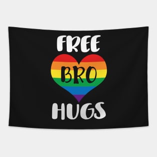 Free Bro Hugs - White Text Tapestry