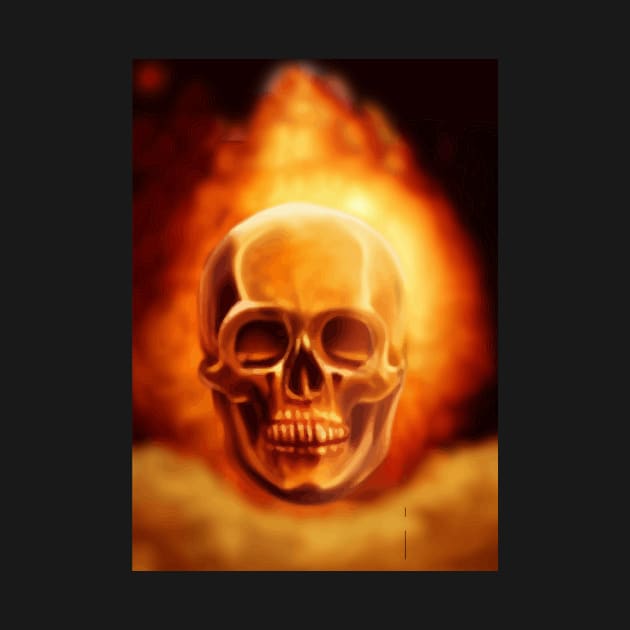Skull on fire artwork by Dope_Design