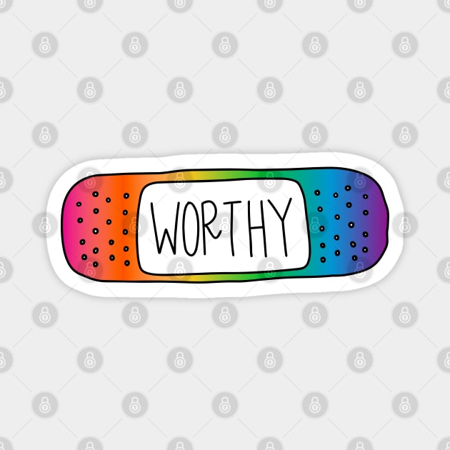 You Are Worthy Reminder - Rainbow Magnet by Nia Patterson Designs