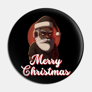 Black Santa, African American Santa Pin