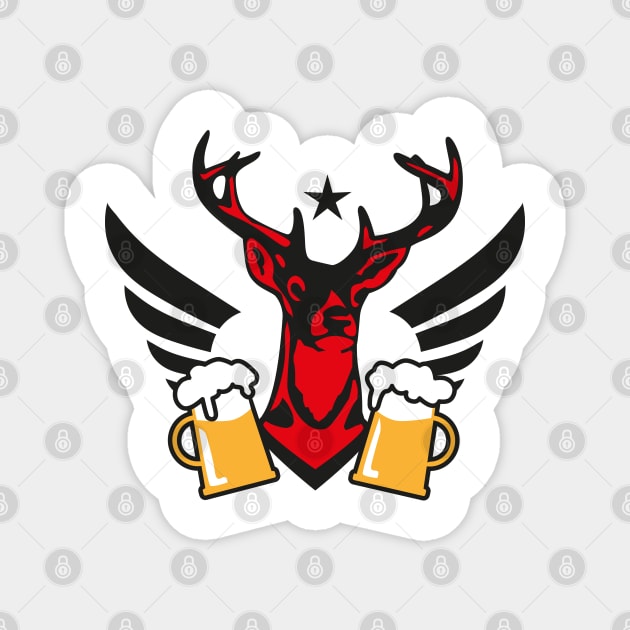 163 Cool Deer Wings Beer drinking Team Prost Party Magnet by Margarita7