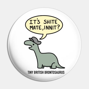 Tiny British Brontosaurus Pin