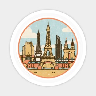 Wonders Of World Retro Design Magnet