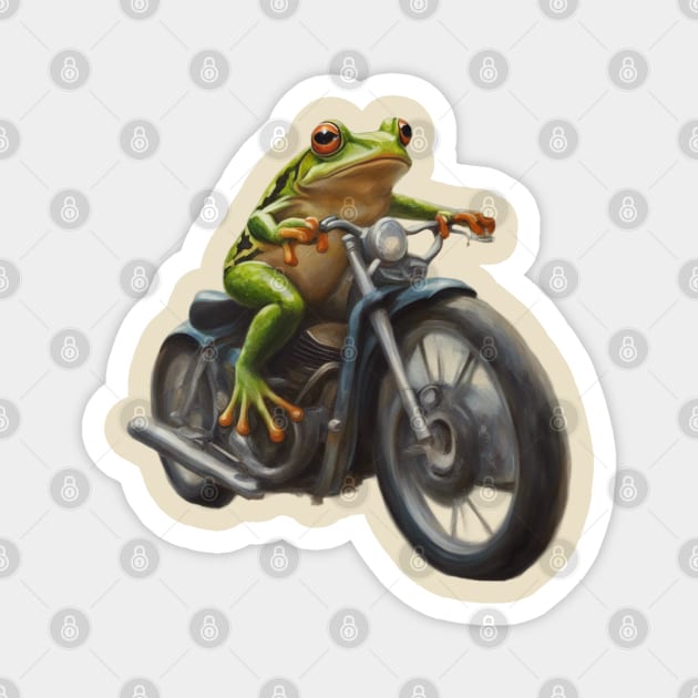 Frog on Bike Magnet by CS77