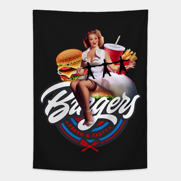 National Hamburger day Tapestry by Trazzo