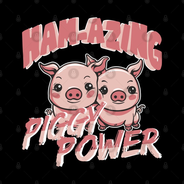 Hamazing Piggy Power Funny Pig by Aistee Designs