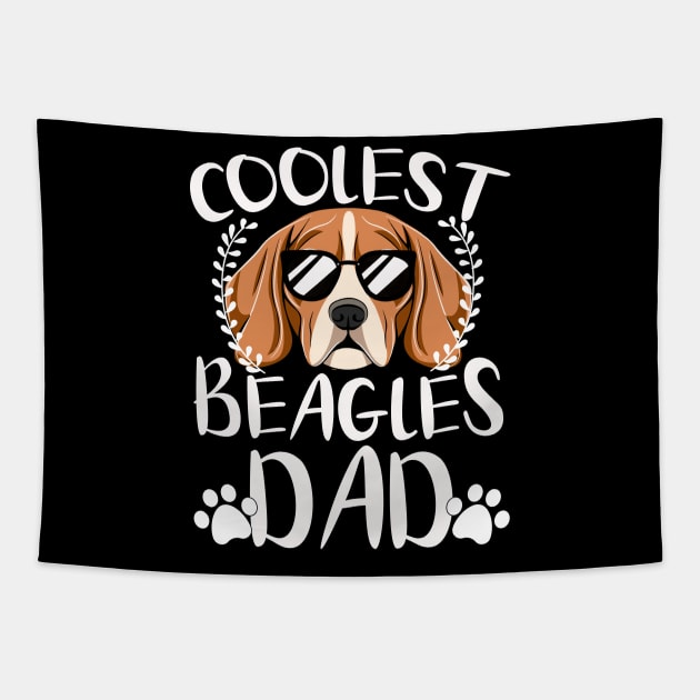 Glasses Coolest Beagles Dog Dad Tapestry by mlleradrian