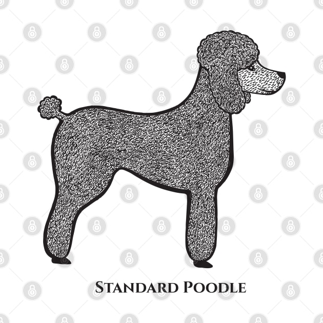 Standard Poodle with Name - detailed dog design for poodle lovers by Green Paladin