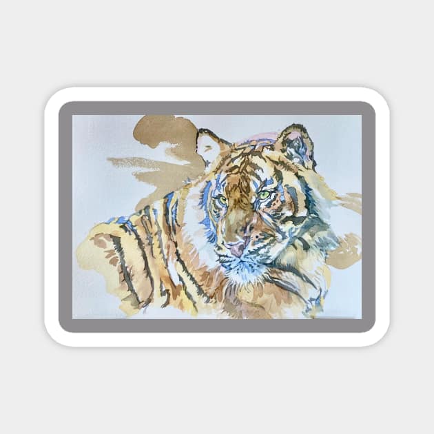 Tiger's Head turning to look Magnet by Brunner Art