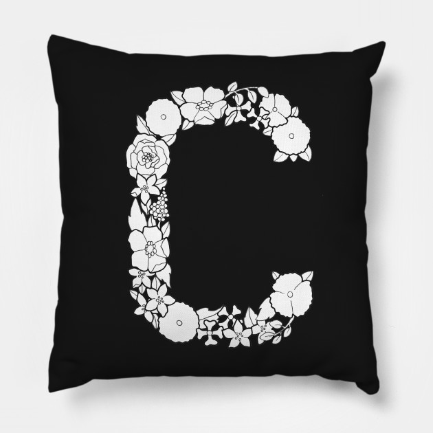 Floral Letter C Alphabet Pillow Teepublic
