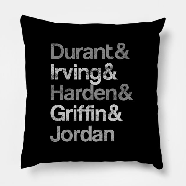 Brooklyn Nets All Star team Durant, Irving, Harden & Griffin Pillow by BooTeeQue