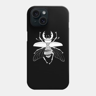White stitched stag beetle Phone Case
