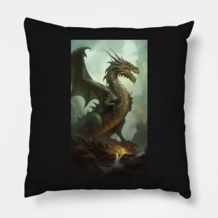 Ancient Green Dragon Pillow