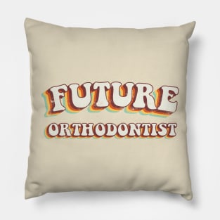 Future Orthodontist - Groovy Retro 70s Style Pillow