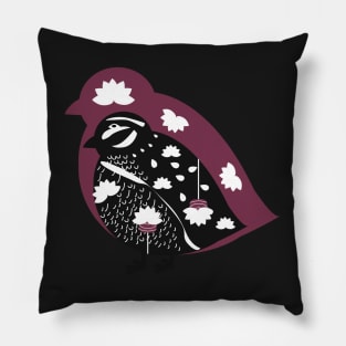 Floral quail Pillow