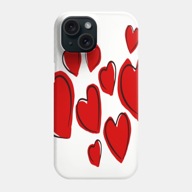 Cute Hearts Random Pattern Phone Case by taiche