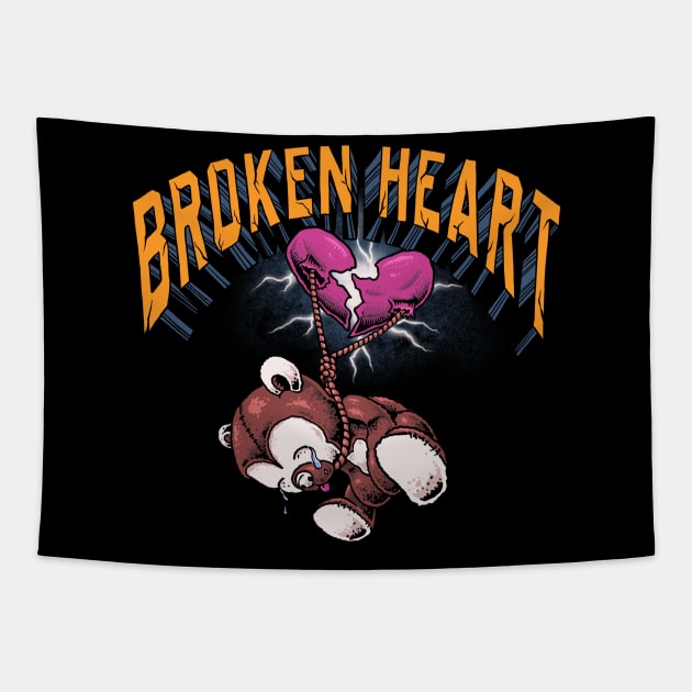 Heartbroken bear Tapestry by Hari besok