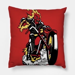 Red Skull Rider Pillow