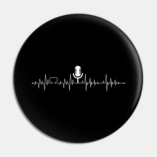 Cute Podcasting Heartbeat Podcasters Pin