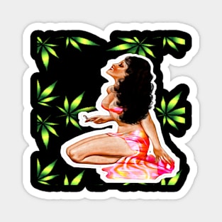 Vintage Weed Woman Magnet