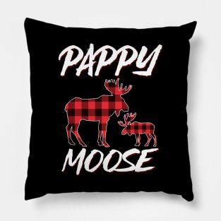 Red Plaid Pappy Moose Matching Family Pajama Christmas Gift Pillow