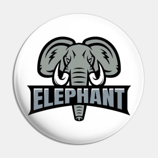 Elephant Face Logo Pin