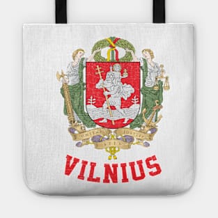 Vilnius - Vintage Distressed Style Crest Design Tote