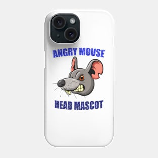 Angry Mouse Head Mascot T shirt Blue Phone Case