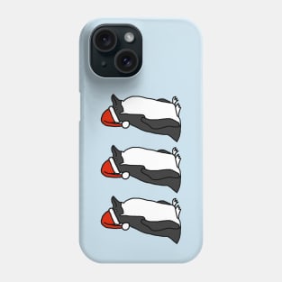 Three Christmas Penguins Wearing Santa Hats Phone Case