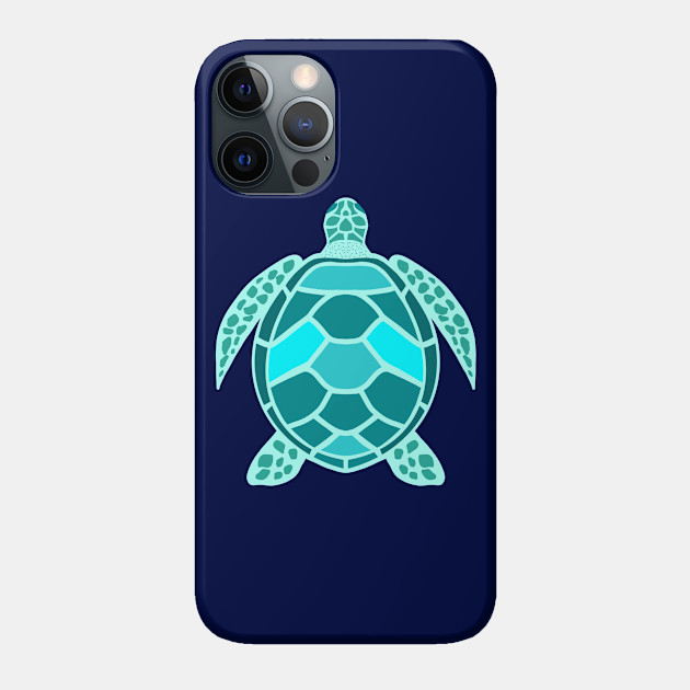 Teal Green Turquoise blue Sea Turtle - Turtle - Phone Case