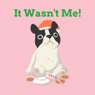 It Wasn't Me!- Funny Chrismas Dog in Santa Hat T-Shirt