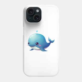 Cute Whale - Blue Phone Case