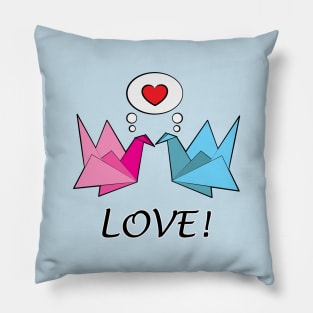 Origami Birds in Love! Pillow